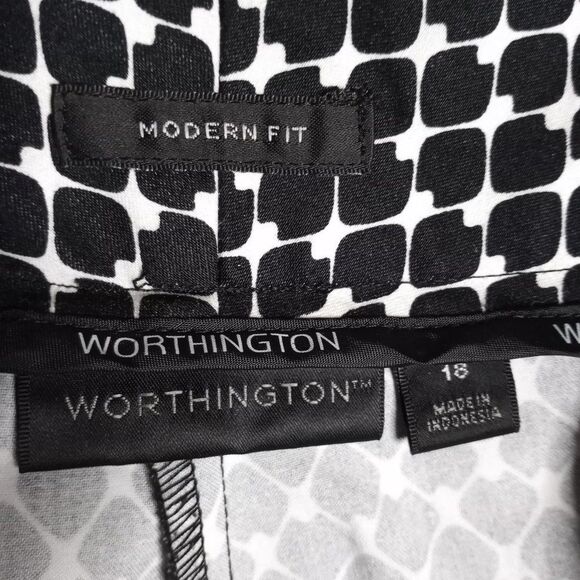 Worthington Modern Fit Black/White Capri Pants Women's Plus Size 18 - Picture 9 of 9